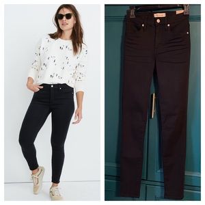 NWT Madewell 9” mid rise skinny jeans black 24 tall